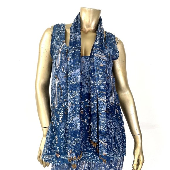 VINTAGE JA RESORT 100% RAYON FOUR-PIECE PANT SET, PAISLEY PRINT SIZE S - Picture 4 of 13